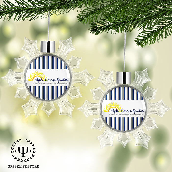 Alpha Omega Epsilon Christmas Ornament - Snowflake