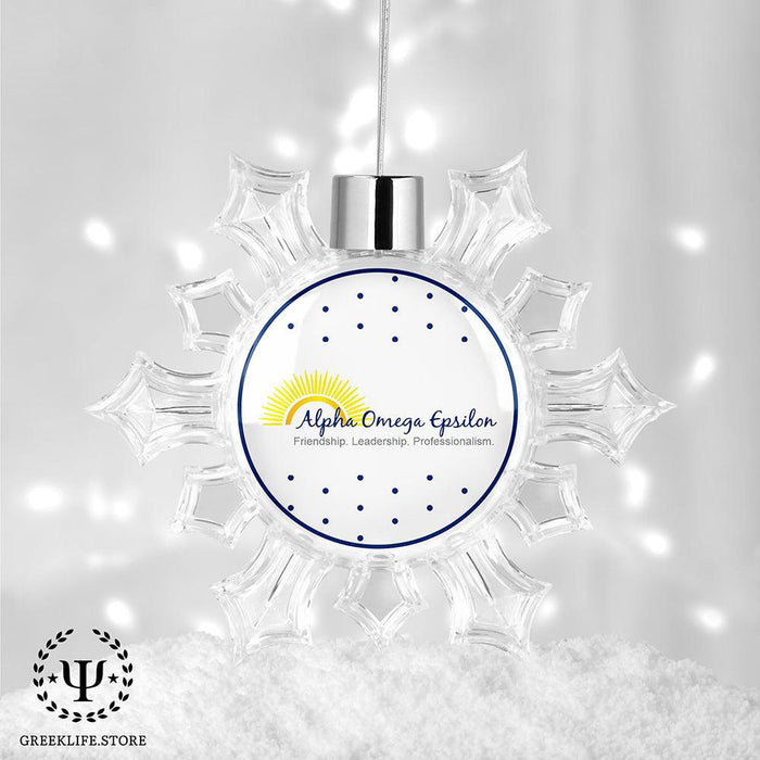 Alpha Omega Epsilon Christmas Ornament - Snowflake