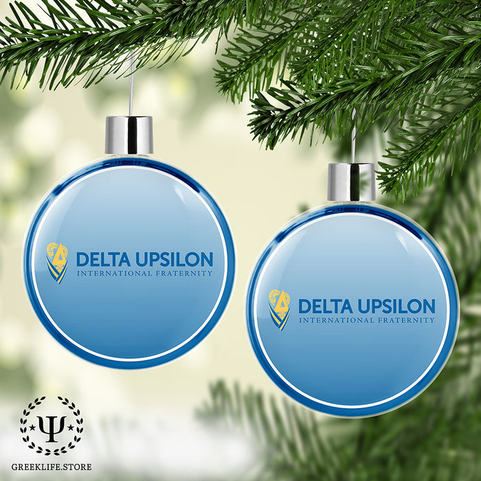 Delta Upsilon Christmas Ornament Flat Round