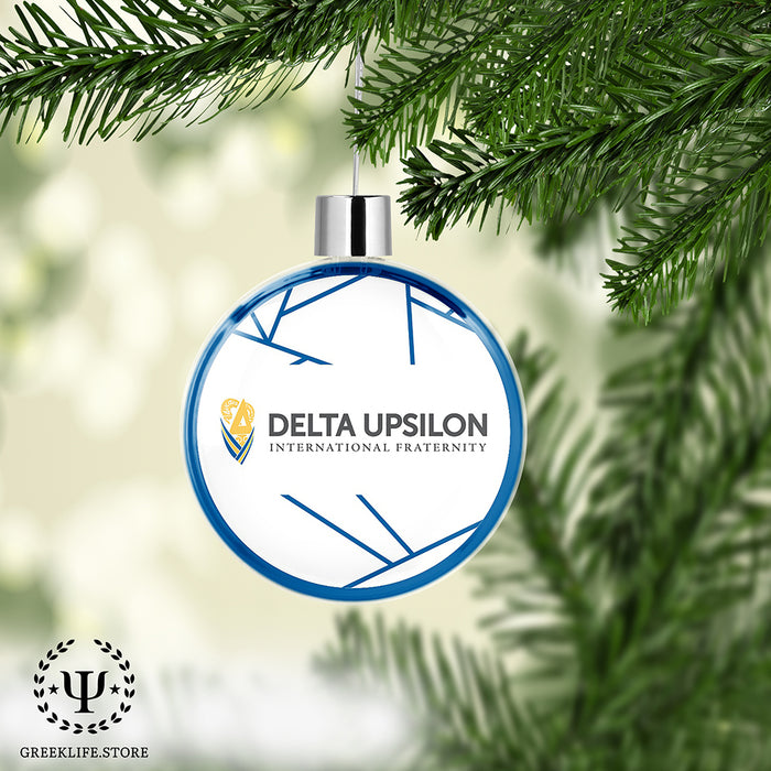Delta Upsilon Christmas Ornament Flat Round