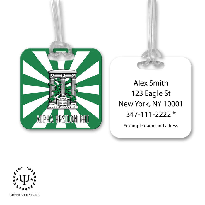Alpha Epsilon Phi Luggage Bag Tag (square) - greeklife.store