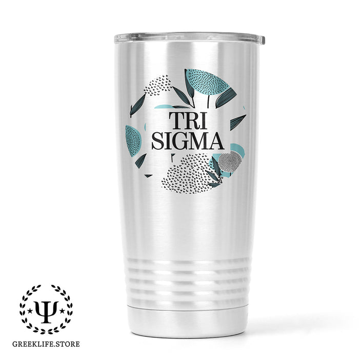 Sigma Sigma Sigma Stainless Steel Tumbler - 20oz - Ringed Base