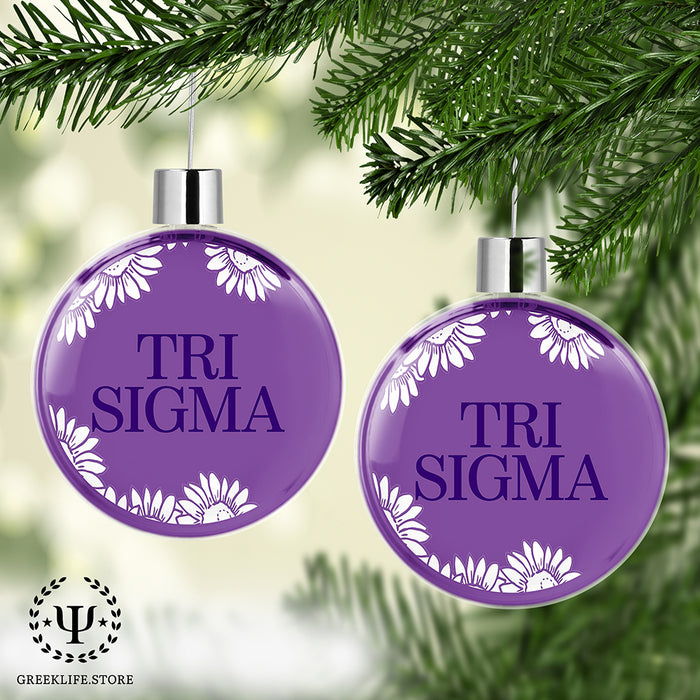 Sigma Sigma Sigma Christmas Ornament Flat Round
