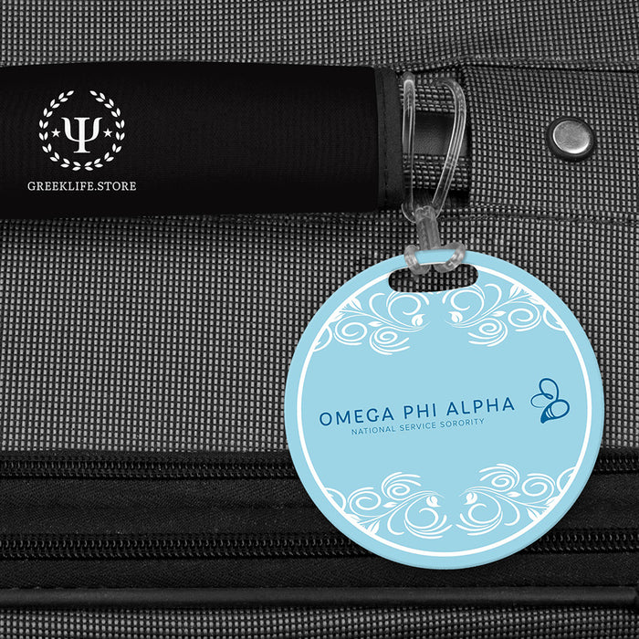 Omega Phi Alpha Luggage Bag Tag (round)