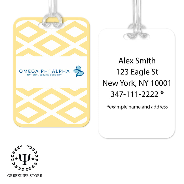 Omega Phi Alpha Luggage Bag Tag (Rectangular)