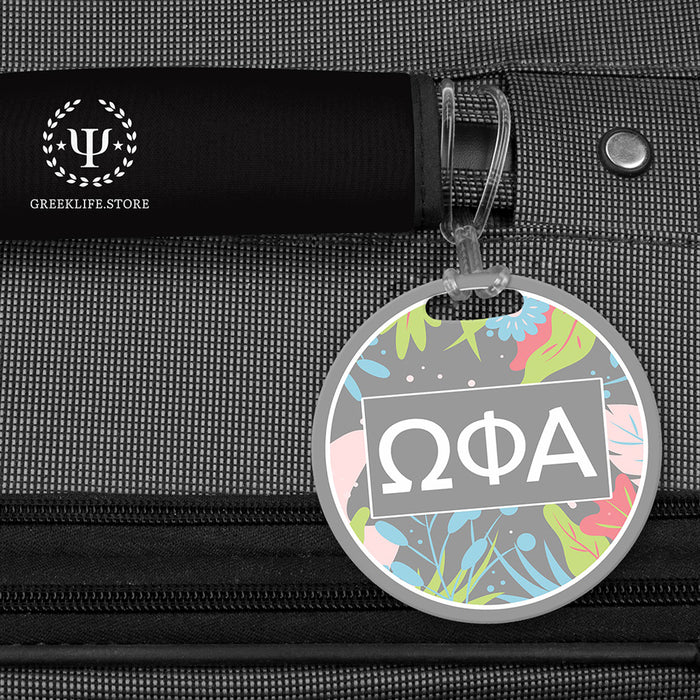Omega Phi Alpha Luggage Bag Tag (round)