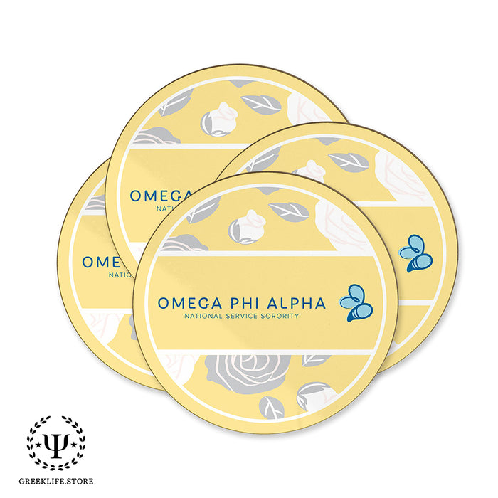 Omega Phi Alpha Beverage coaster round (Set of 4)