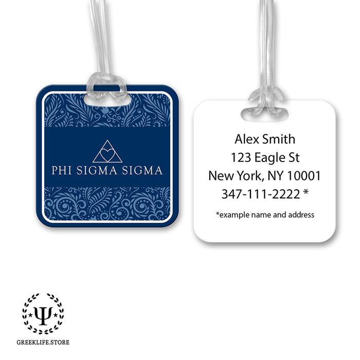 Phi Sigma Sigma Luggage Bag Tag (square)