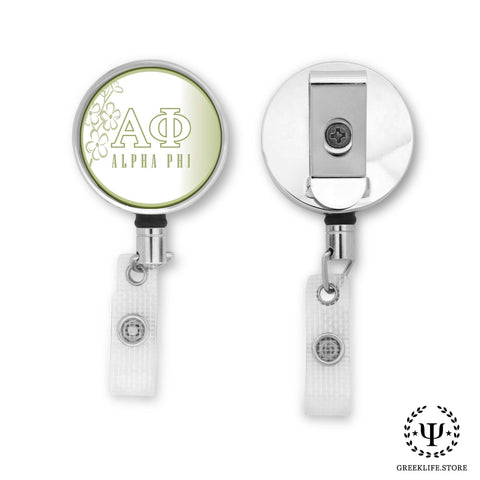 Alpha Phi Badge Reel Holder Retractable