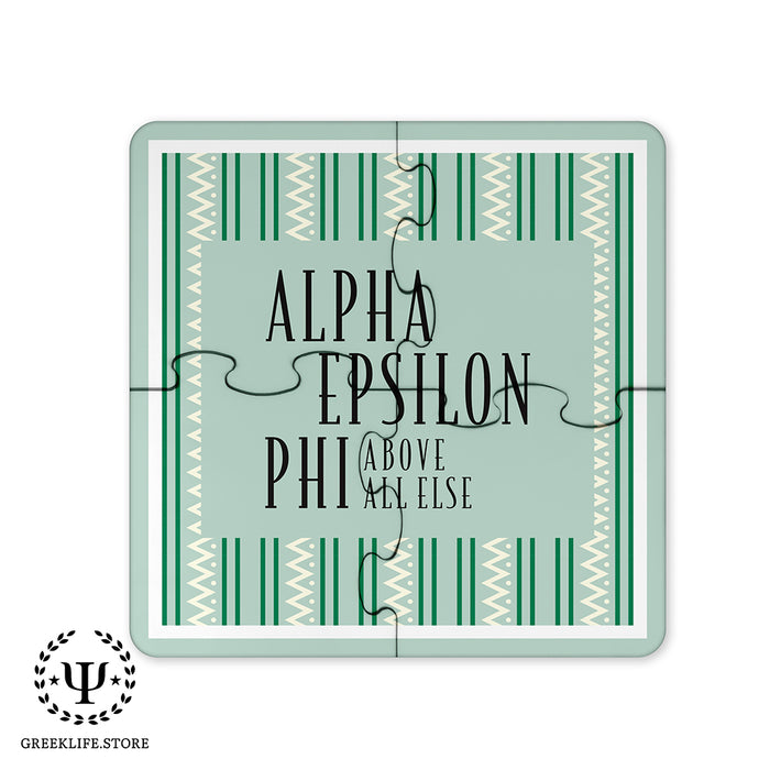 Alpha Epsilon Phi Beverage Jigsaw Puzzle Coasters Square (Set of 4)