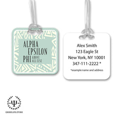 Alpha Epsilon Phi Luggage Bag Tag (square)