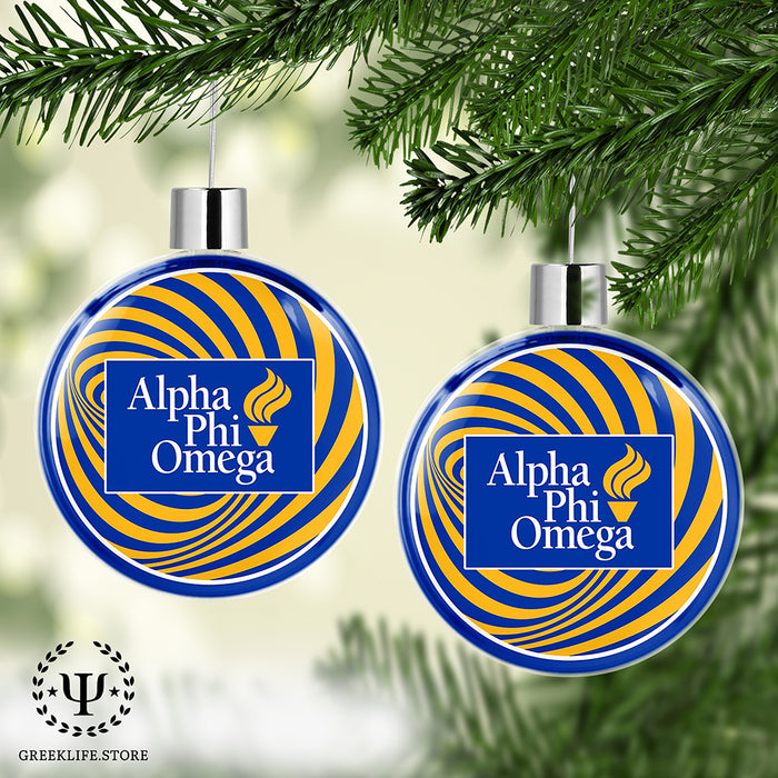 Alpha Phi Omega Christmas Ornament Flat Round