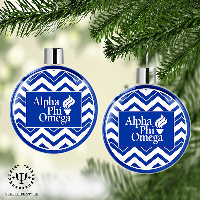 Alpha Phi Omega Christmas Ornament Flat Round