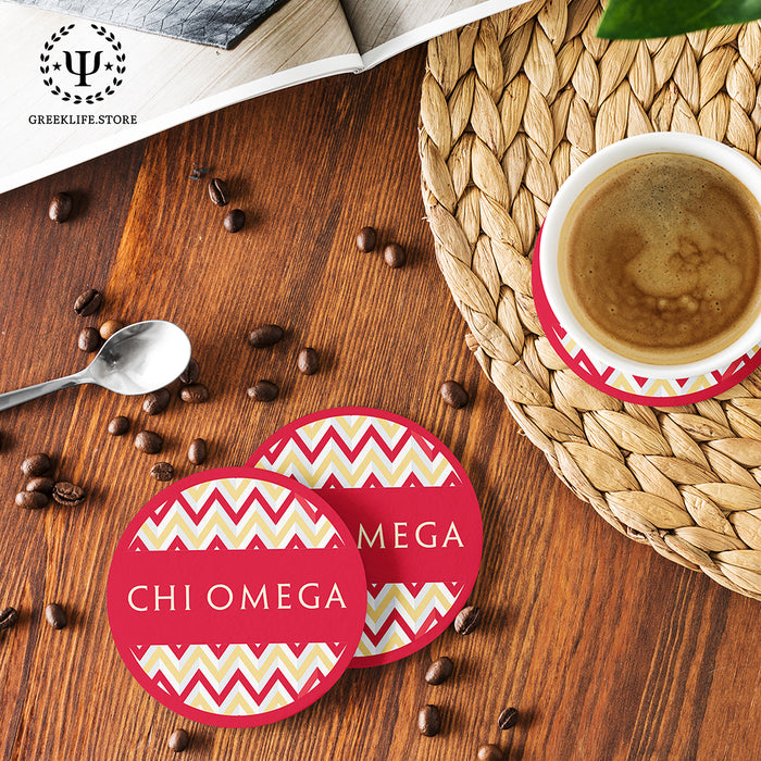 Chi Omega Beverage coaster round (Set of 4)
