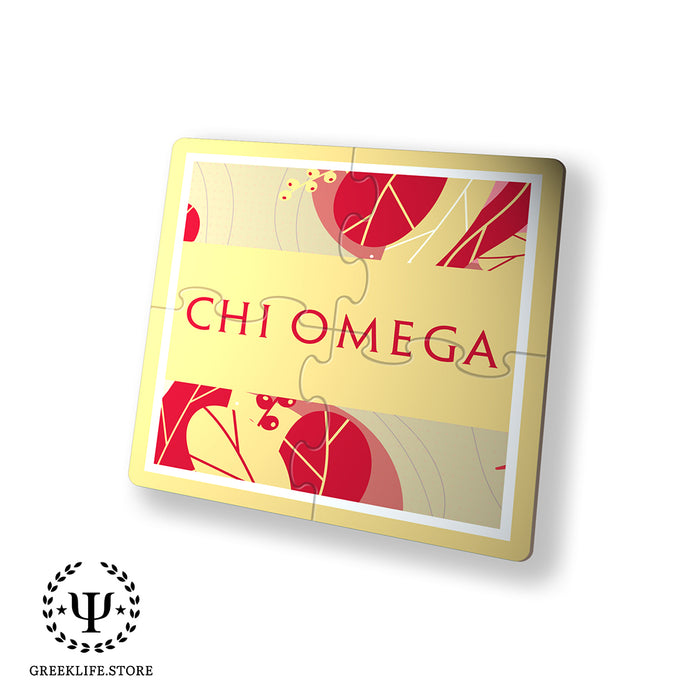 Chi Omega Beverage Jigsaw Puzzle Coasters Square (Set of 4)