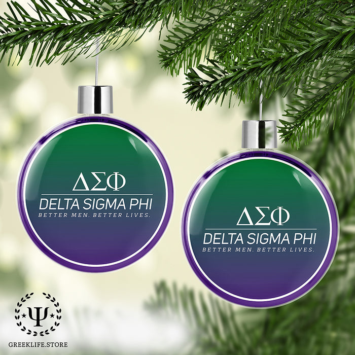 Delta Sigma Phi Christmas Ornament Flat Round