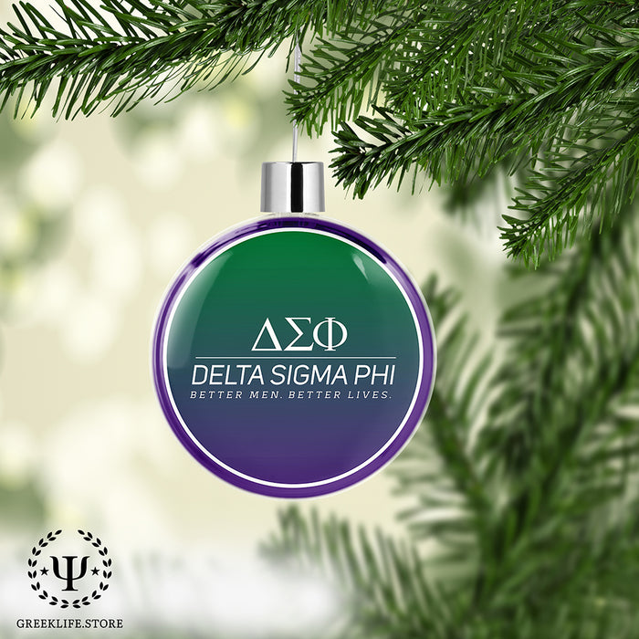 Delta Sigma Phi Christmas Ornament Flat Round