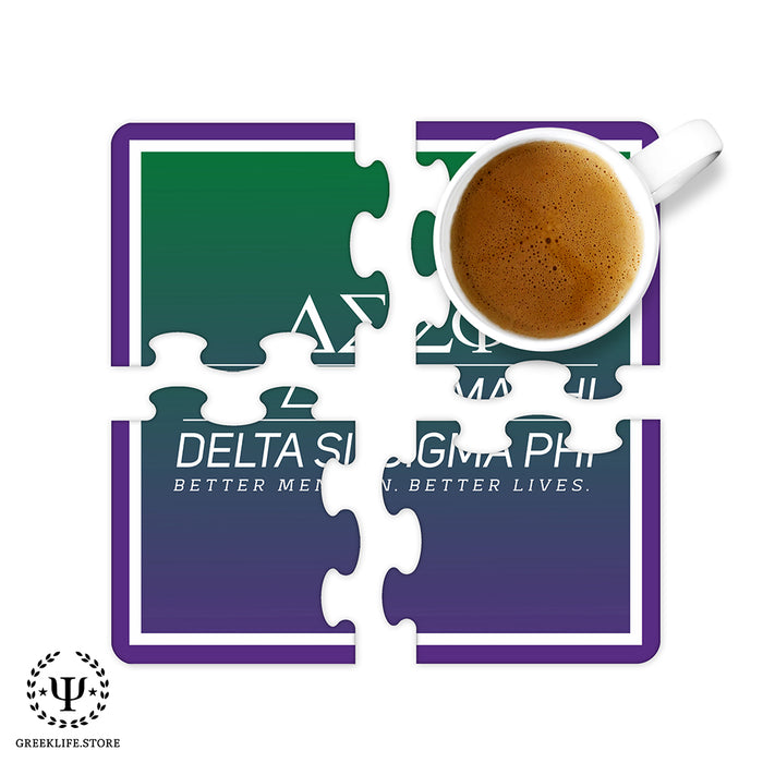 Delta Sigma Phi Beverage Jigsaw Puzzle Coasters Square (Set of 4)