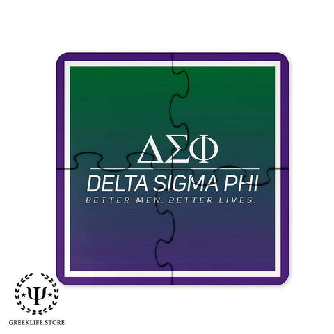 Delta Sigma Phi Beverage Jigsaw Puzzle Coasters Square (Set of 4)