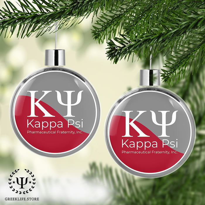 Kappa Psi Christmas Ornament Flat Round