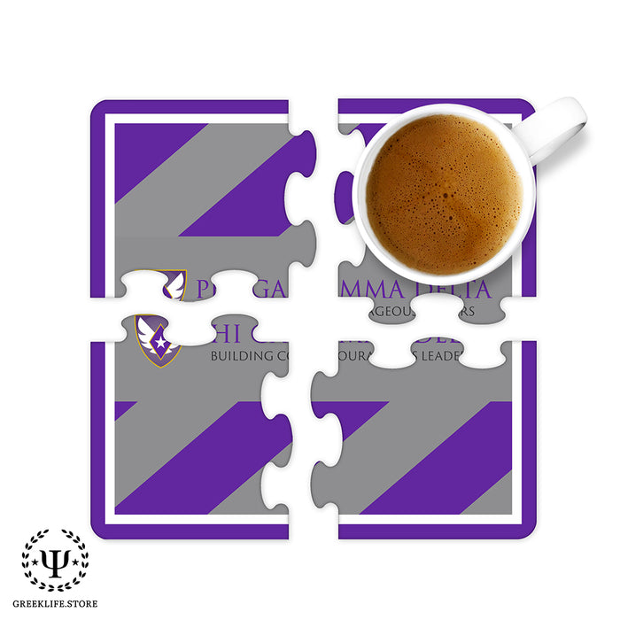 Phi Gamma Delta Beverage Jigsaw Puzzle Coasters Square (Set of 4)