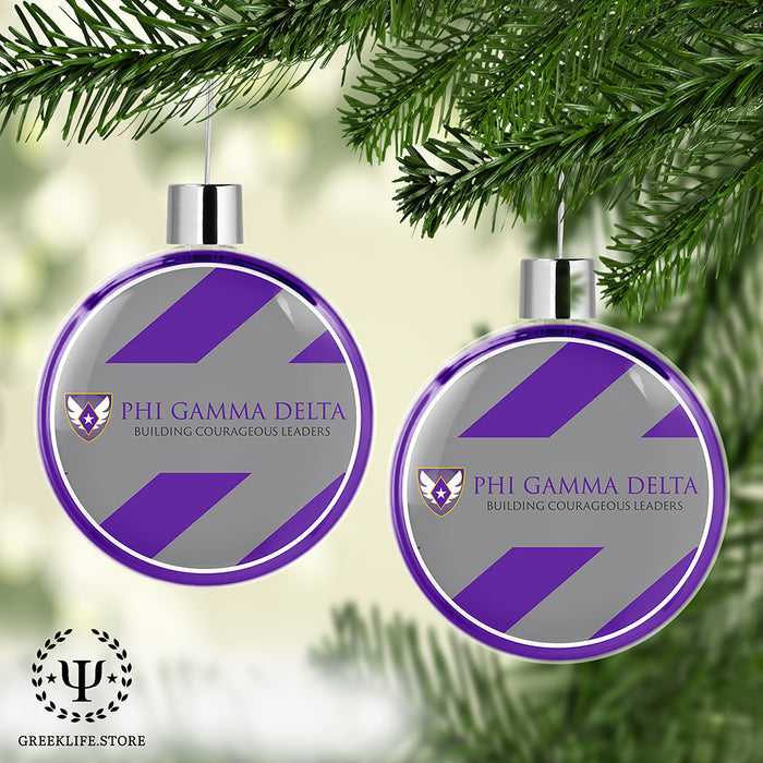 Phi Gamma Delta Christmas Ornament Flat Round