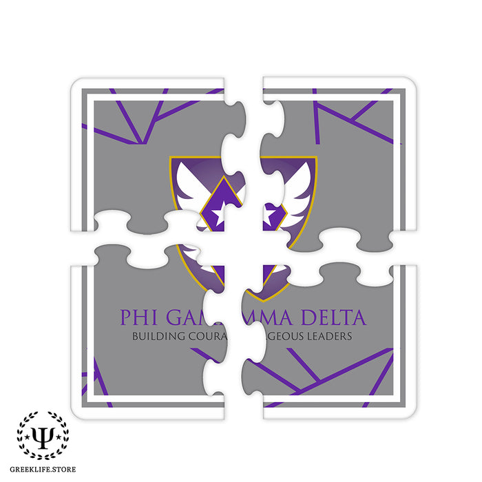 Phi Gamma Delta Beverage Jigsaw Puzzle Coasters Square (Set of 4)