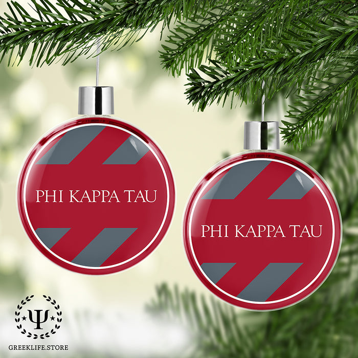 Phi Kappa Tau Christmas Ornament Flat Round