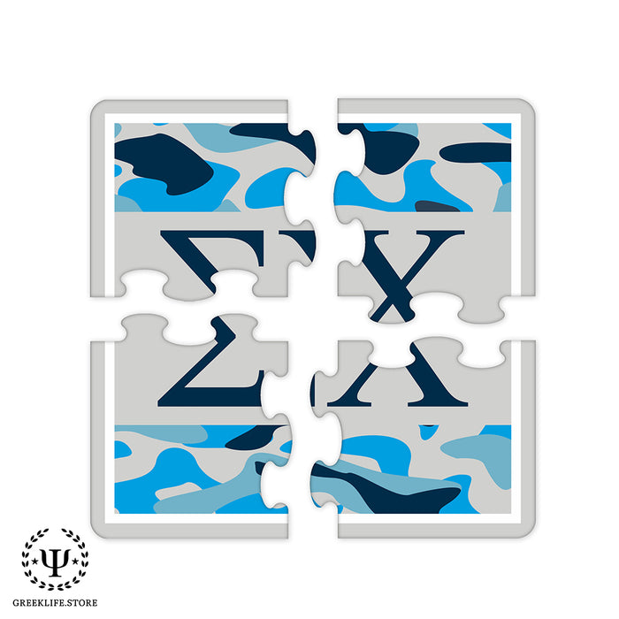 Sigma Chi Beverage Jigsaw Puzzle Coasters Square (Set of 4)