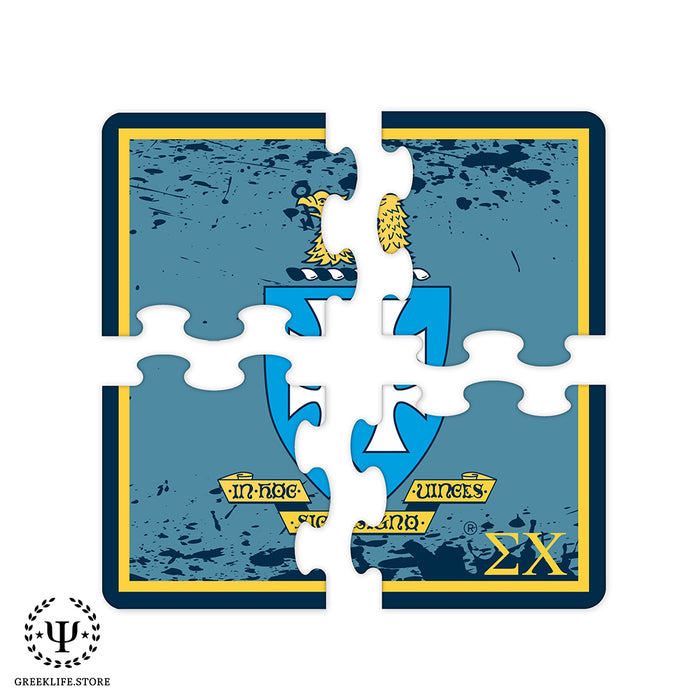 Sigma Chi Beverage Jigsaw Puzzle Coasters Square (Set of 4)