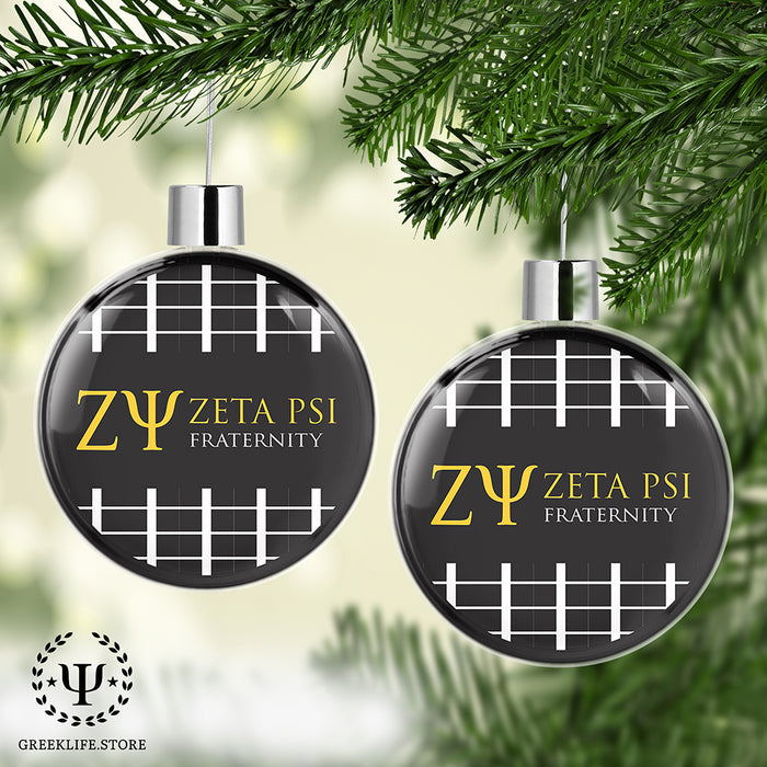 Zeta Psi Christmas Ornament Flat Round
