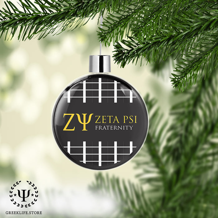 Zeta Psi Christmas Ornament Flat Round