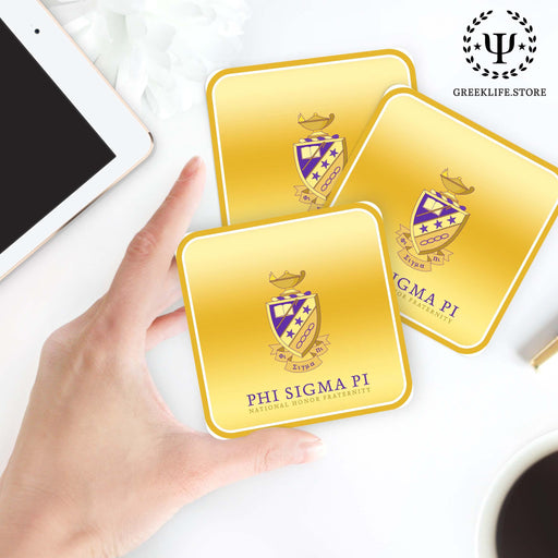 Phi Sigma Pi Beverage Coasters Square (Set of 4) - greeklife.store