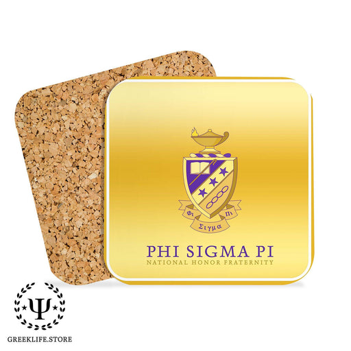 Phi Sigma Pi Beverage Coasters Square (Set of 4) - greeklife.store