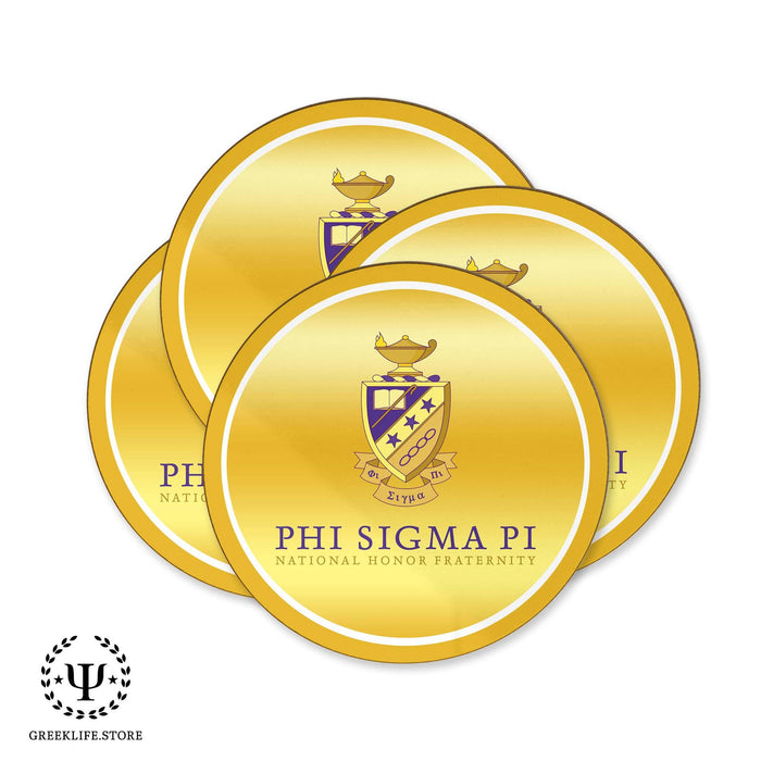 Phi Sigma Pi Beverage coaster round (Set of 4) - greeklife.store