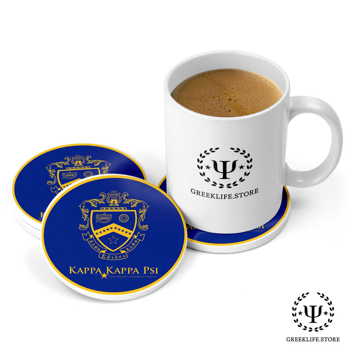 Kappa Kappa Psi Absorbent Ceramic Coasters with Holder (Set of 8)