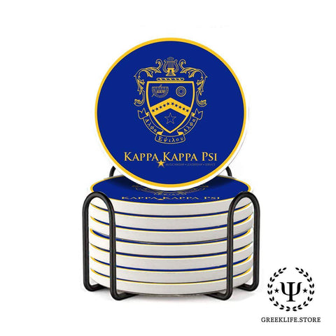 Kappa Kappa Psi Absorbent Ceramic Coasters with Holder (Set of 8)