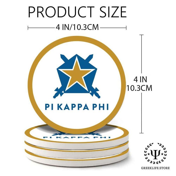 Pi Kappa Phi Absorbent Ceramic Coasters with Holder (Set of 8) - greeklife.store