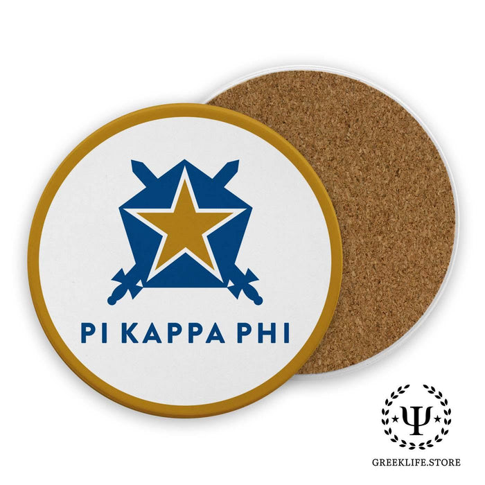 Pi Kappa Phi Absorbent Ceramic Coasters with Holder (Set of 8) - greeklife.store