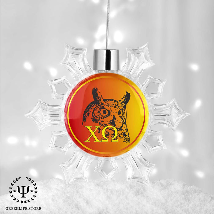 Chi Omega Christmas Ornament - Snowflake - greeklife.store