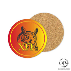 Chi Omega Absorbent Ceramic Coasters with Holder (Set of 8)