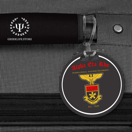 Alpha Eta Rho Luggage Bag Tag (round) - greeklife.store