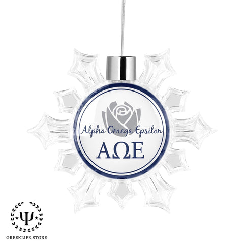 Alpha Omega Epsilon Christmas Ornament - Snowflake
