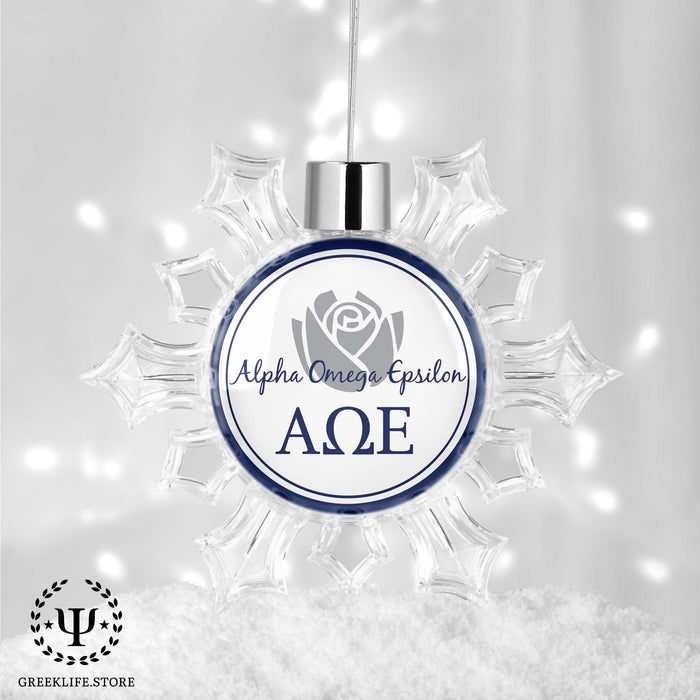 Alpha Omega Epsilon Christmas Ornament - Snowflake - greeklife.store
