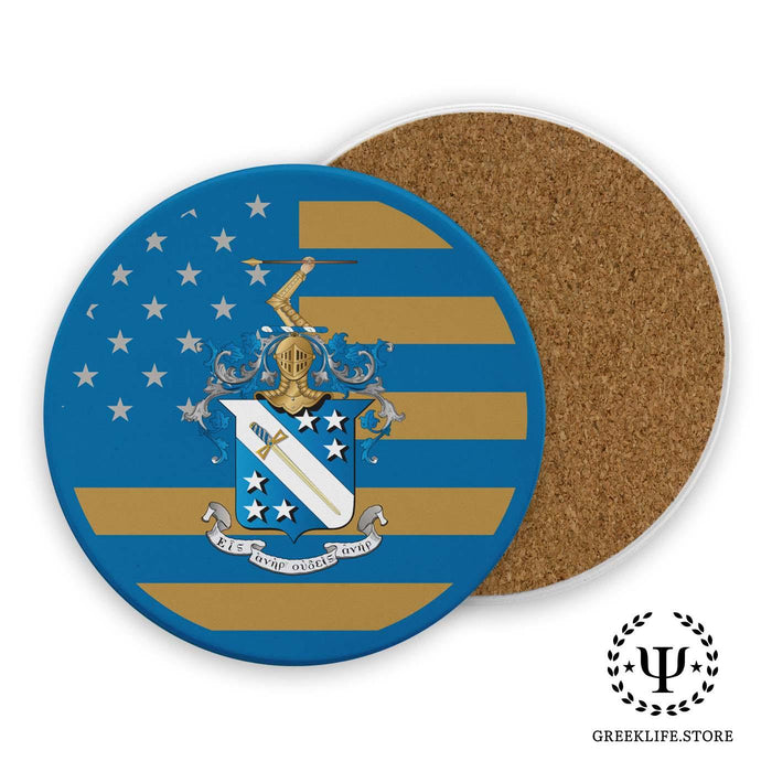 Phi Delta Theta Absorbent Ceramic Coasters with Holder (Set of 8) - greeklife.store