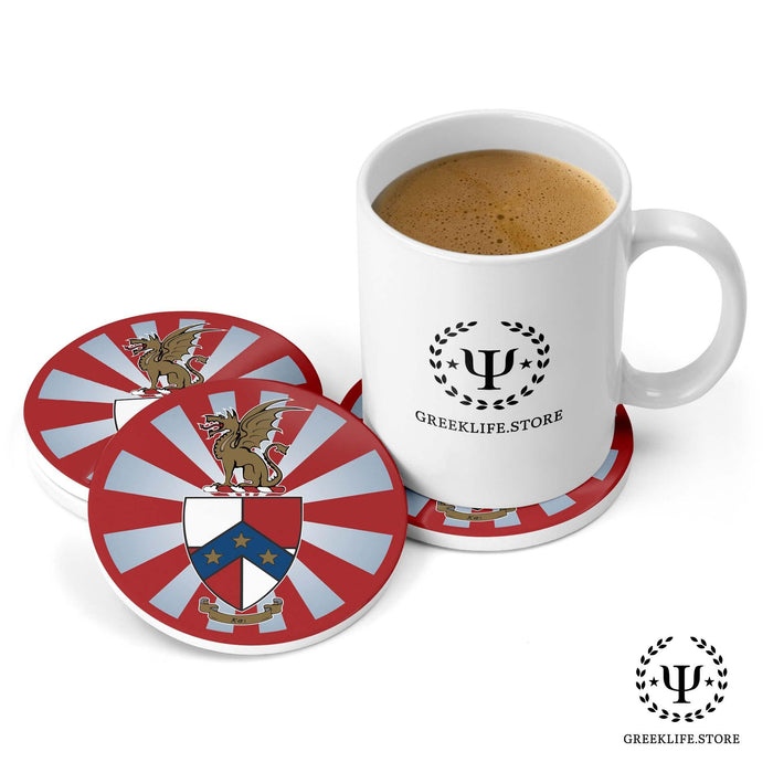 Beta Theta Pi Absorbent Ceramic Coasters with Holder (Set of 8) - greeklife.store