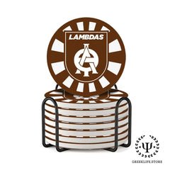 Lambda Theta Phi Absorbent Ceramic Coasters with Holder (Set of 8)