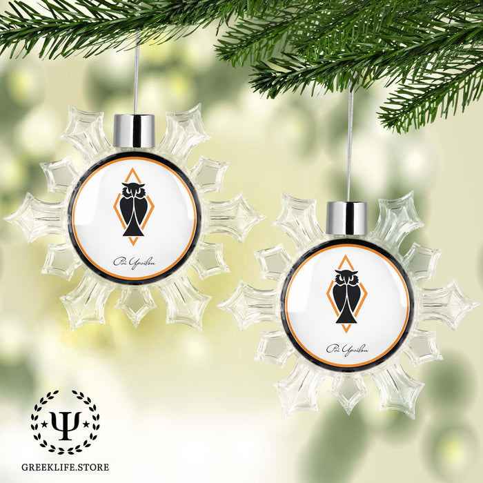 Psi Upsilon Christmas Ornament - Snowflake - greeklife.store