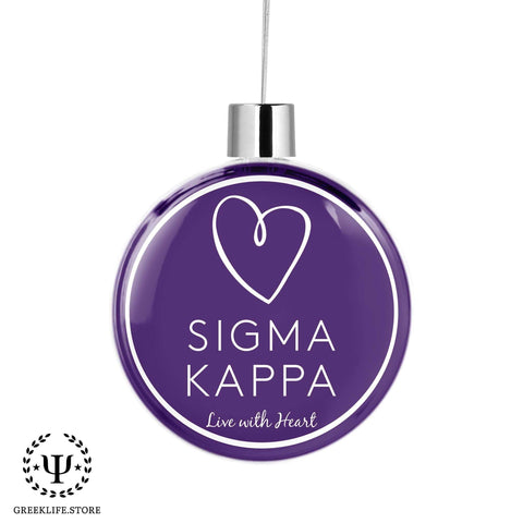 Sigma Kappa Christmas Ornament Flat Round