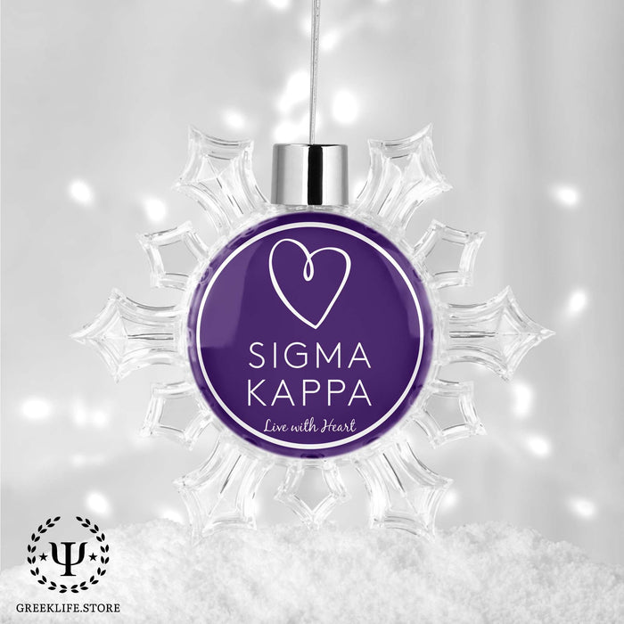 Sigma Kappa Christmas Ornament - Snowflake - greeklife.store